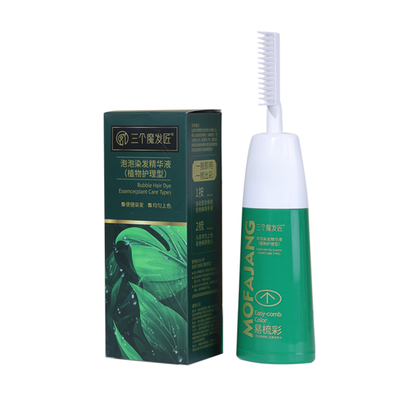 (Кол-во в коробке 24 шт) Три мастера волос пузырьковая красящая сыворотка/растительный уход/каштаново-коричневый