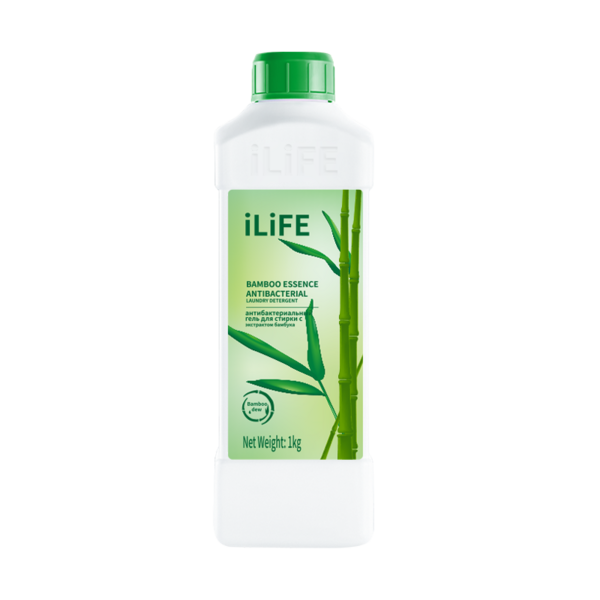 (Кол-во в коробке 20 шт) iLiFE Антибактериальный гель для стирки с экстрактом бамбука 1 кг