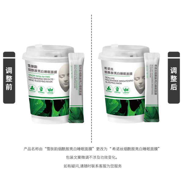 (Кол-во в коробке 24 шт) SEALUXE Ночная осветляющая маска для лица с ниацинамидом